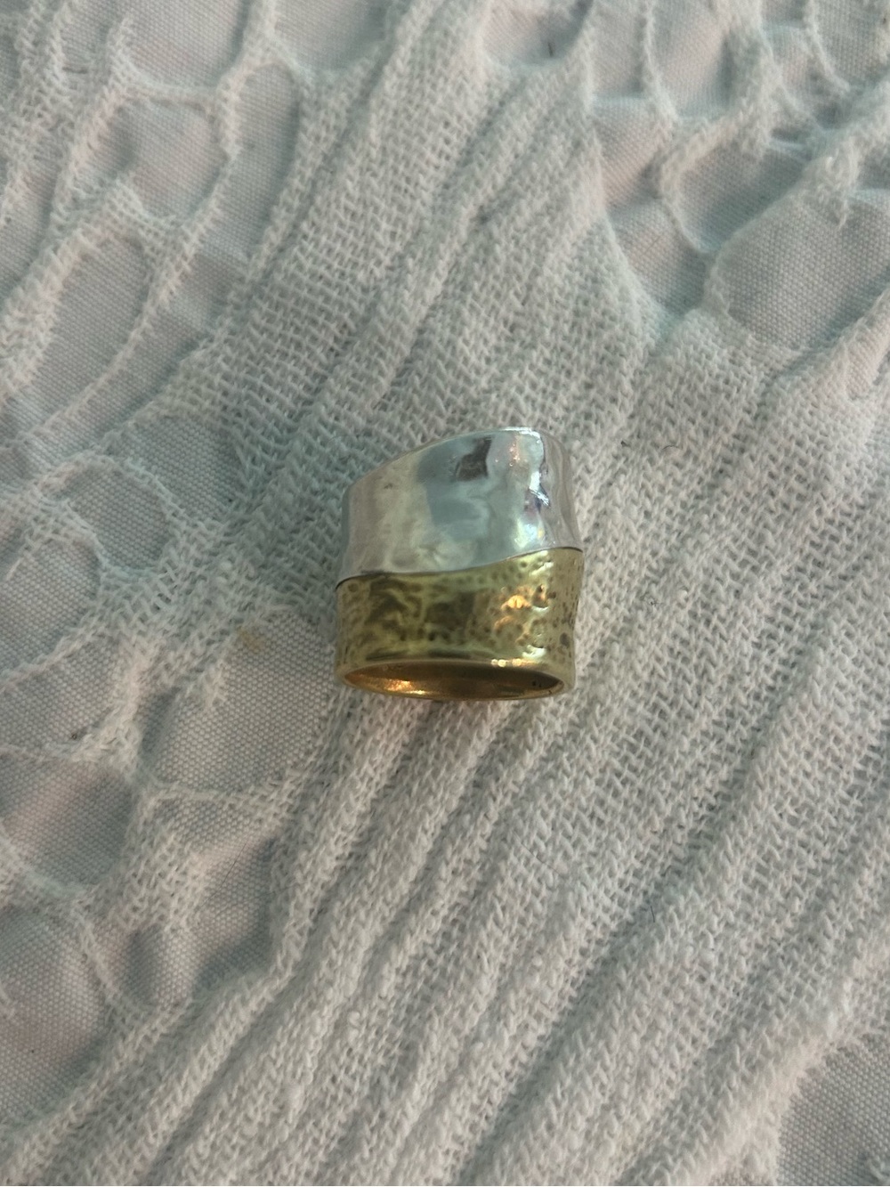 Silpada "Rain or Shine" Sterling Silver & Brass Statement Ring - Picture 2 of 5
